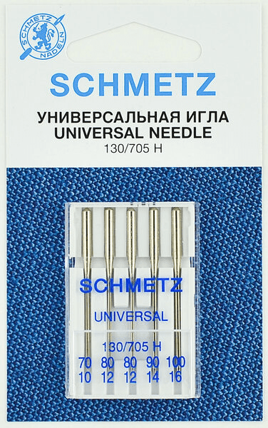 Иглы Schmetz универсальные (70x1, 80x2, 90x1, 100х1), 5 шт в Азнакаево
